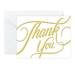 25 Elegant Gold Thank You Card with Envelopes